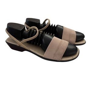 Fanfares Darla Strappy Slip-On Sandals Beige Y2K 90s Retro Rachel Friends 8.5